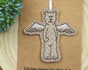 Guardian angel bear pendant get well soon gift