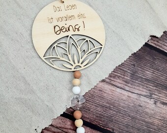 Boho suncatcher with saying