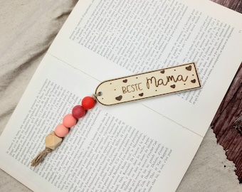 Bookmark best mom made of wood