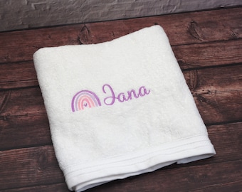 personalized towel rainbow 50 x 100 cm