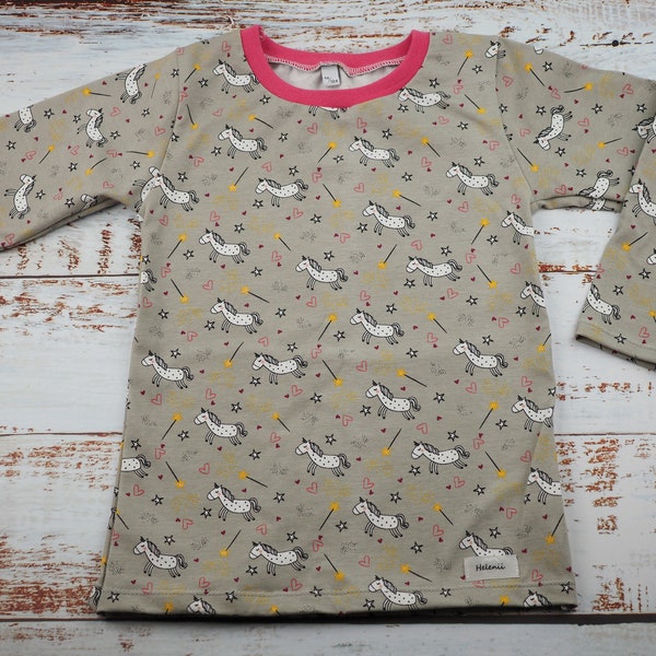 Langarmshirt Mädchen, Shirt, Basicshirt, Herbstbekleidung, Oberbekleidung Mädchen, Kleinkind, Kindergarten, Gr. 98/104, Shirt Einhorn