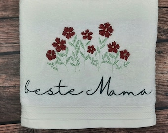 Gift Mother's Day towel wellness embroidered