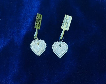 925 Sterling Silver Heart 2.00CTW VVS Moissanite Diamond Pendant with Chain