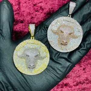 14k Gold Finish GOAT Greatest Of All Time Hip Hop Charm Anhänger mit Seilkette
