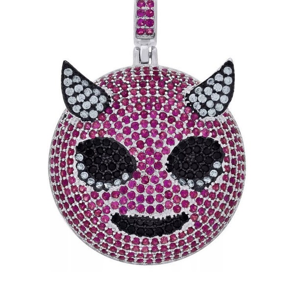 Poop Emoji Solid 925 Sterling Silver 1" Pendant For Mens Ladies