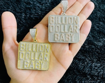 14k Gold Finish Billion Dollar Baby Hip Hop Simulated Diamond