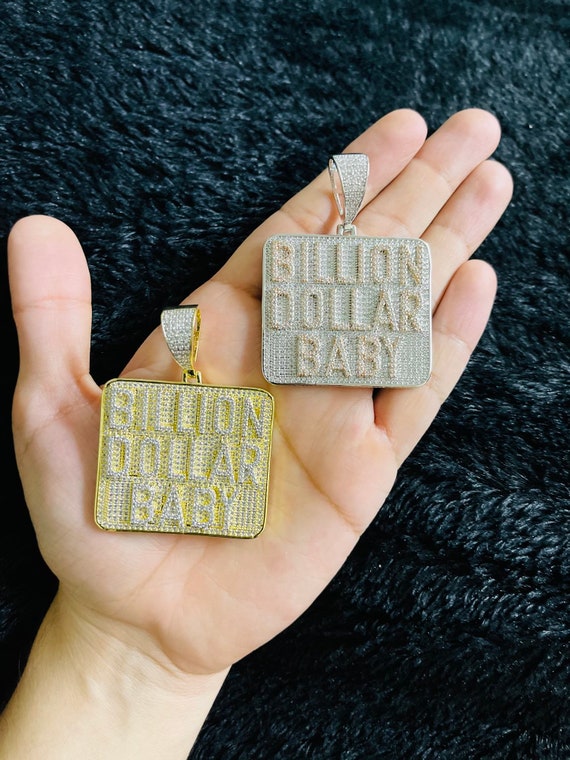 14k Gold Finish Billion Dollar Baby Hip Hop Simulated Diamond