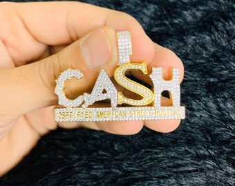 14k Gold Finish CASH Certified American Street Hustle Pendant W/ Rope Chain