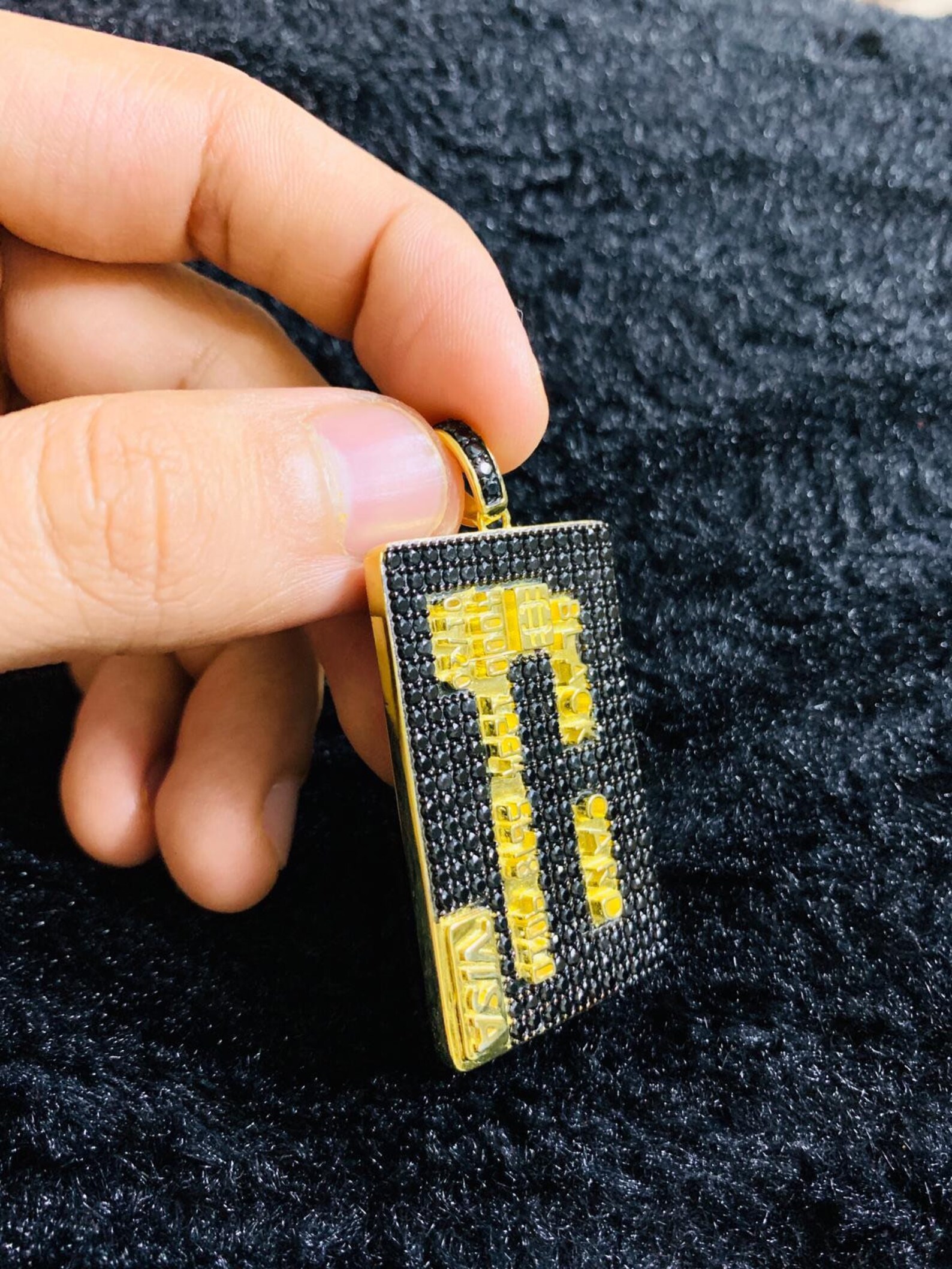 14k Gold Finish Black Credit Card Hip Hop Simulated Diamond Etsy