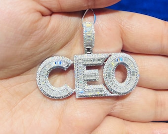 925 Sterling Silver CEO 3.53CTW VS D Color Moissanite Diamond Pendant with Chain