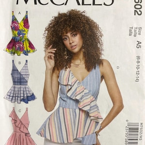 Wrap top pattern for festival clothing Color block top sewing pattern Romantic top pattern for Top with ruffles Summer top sewing pattern