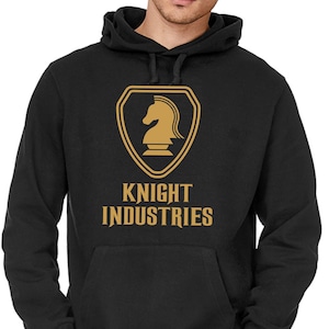 KNIGHT INDUSTRIES Rider Michael David Hasselhoff Kitt Foundation 80s 80s TV Series Cult Fun Hoodie Hooded Sweatshirt Sweater Hoodie