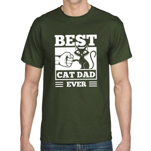 BEST CAT DAD Ever Fistbump Fist Bump Funny Kitty Cat Saying Fun Funny Comedy Humor Comic Cartoon Gift Idea Birthday Fun T-Shirt image 7