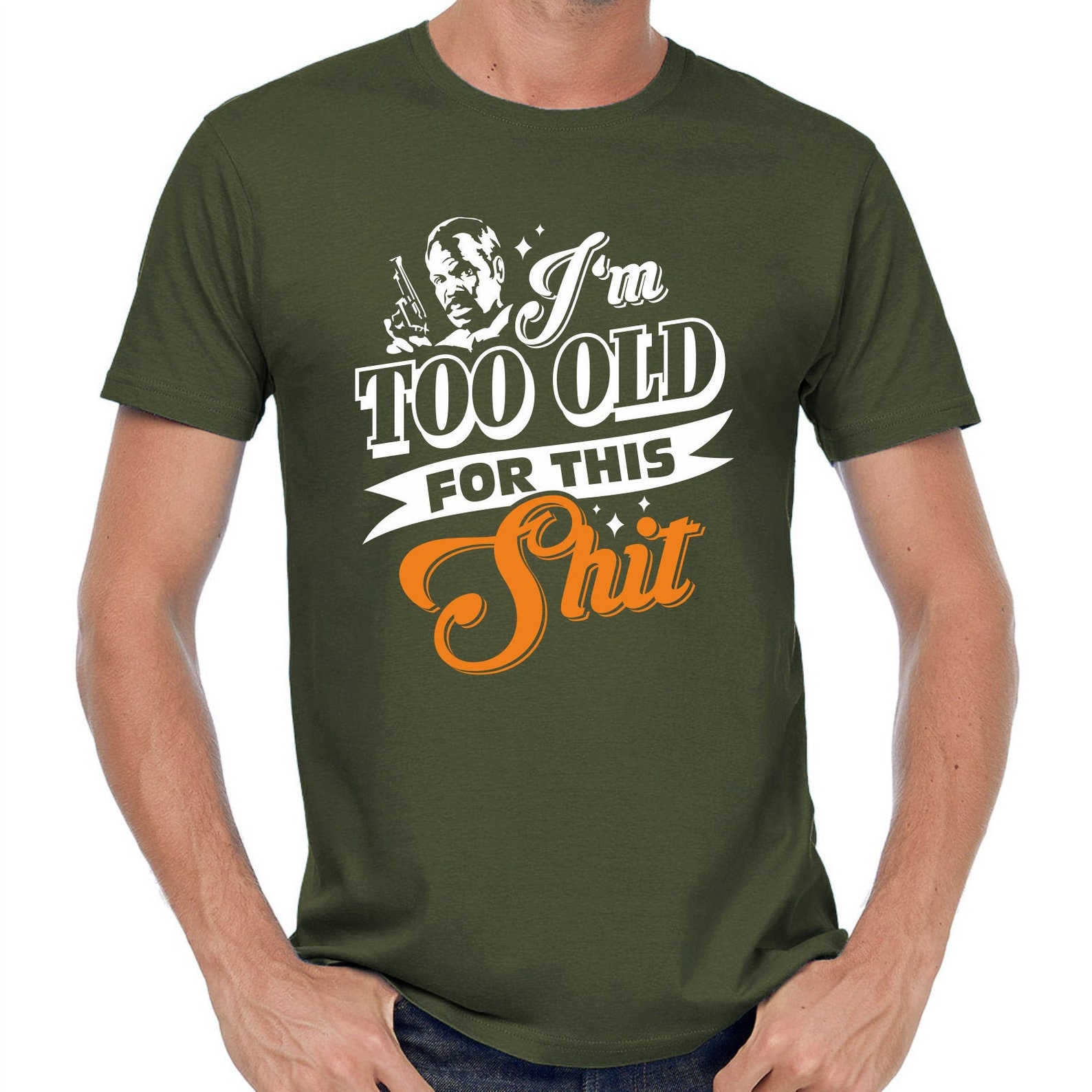 T-shirt Homme "Roger Murtaugh Is Too Old For This" Gris - Taille S à 5XL - Coton 100%, Neuf Avec étiquettes