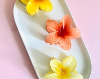 Hibiscus Flower Claw Clip: Hawaiian Acrylic Hair Clip