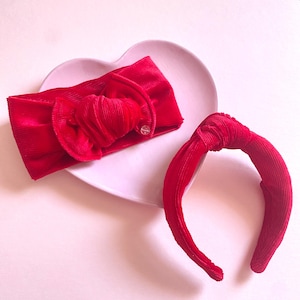 Cherry Corduroy Headband: Baby, Toddler & Girl TopBow