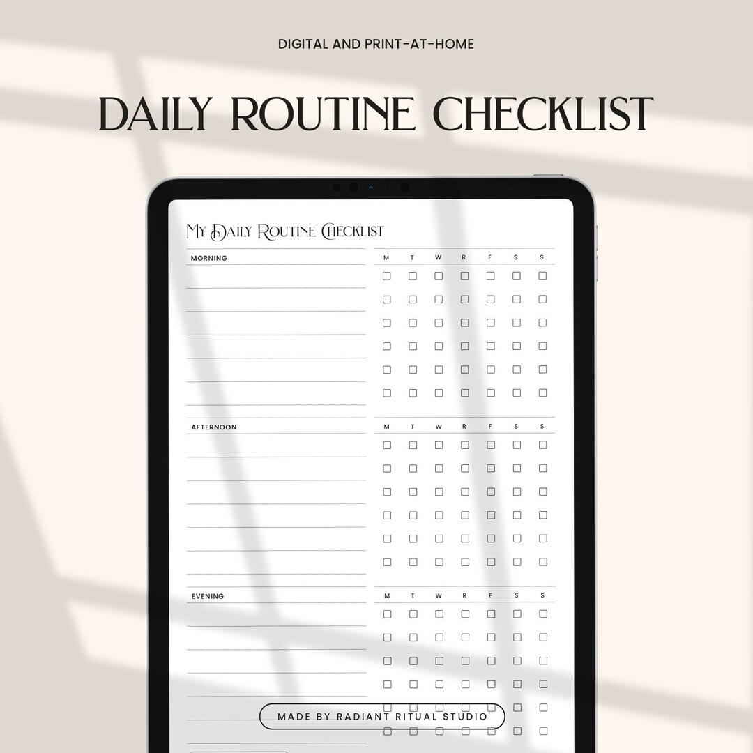 Morning Routine Checklist for Adults Pdf, Evening Routine, Morning ...