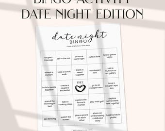 Tarjetas de bingo para una cita romántica: Juego para parejas (PDF imprimible)