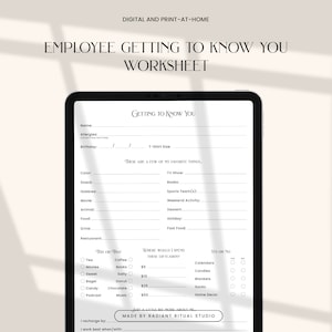 Get To Know You Worksheet, Getting To Know You Printable Coworker, Coworker Questions, All About Me Survey, Employee Favorite Things Survey