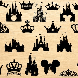 Castillo SVG, Castillo SVG, Corona de princesa SVG, Corona SVG, archivos de corte, Princesa SVG, eps, png, tiara SVG