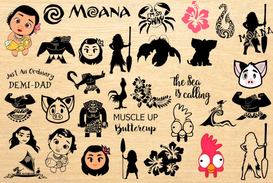 モアナ SVG、マウイ SVG、シャイニー svg、モアナ カット ファイル