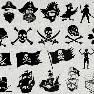 Pirate SVG Bundle, Pirate SVG, Pirate Clipart, Pirate Cut Files For Silhouette, Files for Cricut, Pirate Vector, Svg, Png, Eps, Design