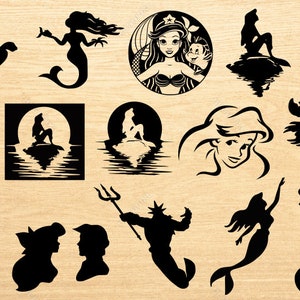 La Petite Sirène SVG, Ariel SVG, Sirène SVG, Fichier coupé petite Sirène, Petite Sirène eps, Petite Sirène png, clipart, svg