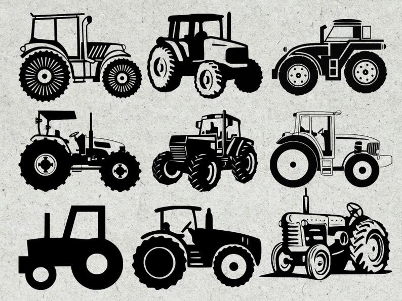 Tractor Svg Bundle Farm Tractor Svg Tractor Clipart Cutting Etsy