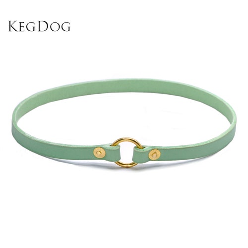 Thin Rolled Leather House Collar Tag Collar ID Dog Collar Etsy UK