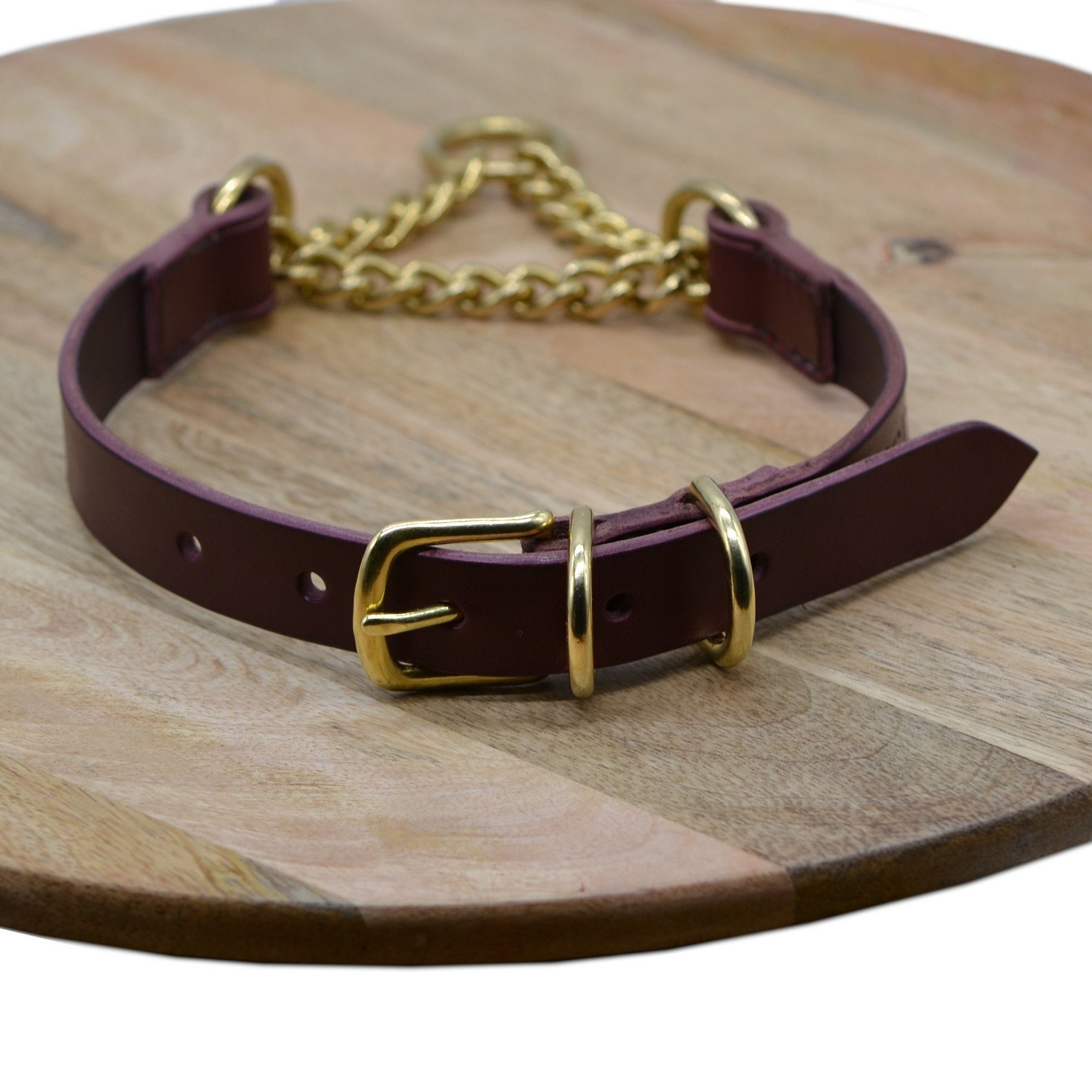 Leather Martingale Collar with Buckle Medium Breeds Fully Etsy