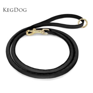 Small Breed - Rolled Leather Dog Lead - Trigger Clip Leash - Hand Stitched