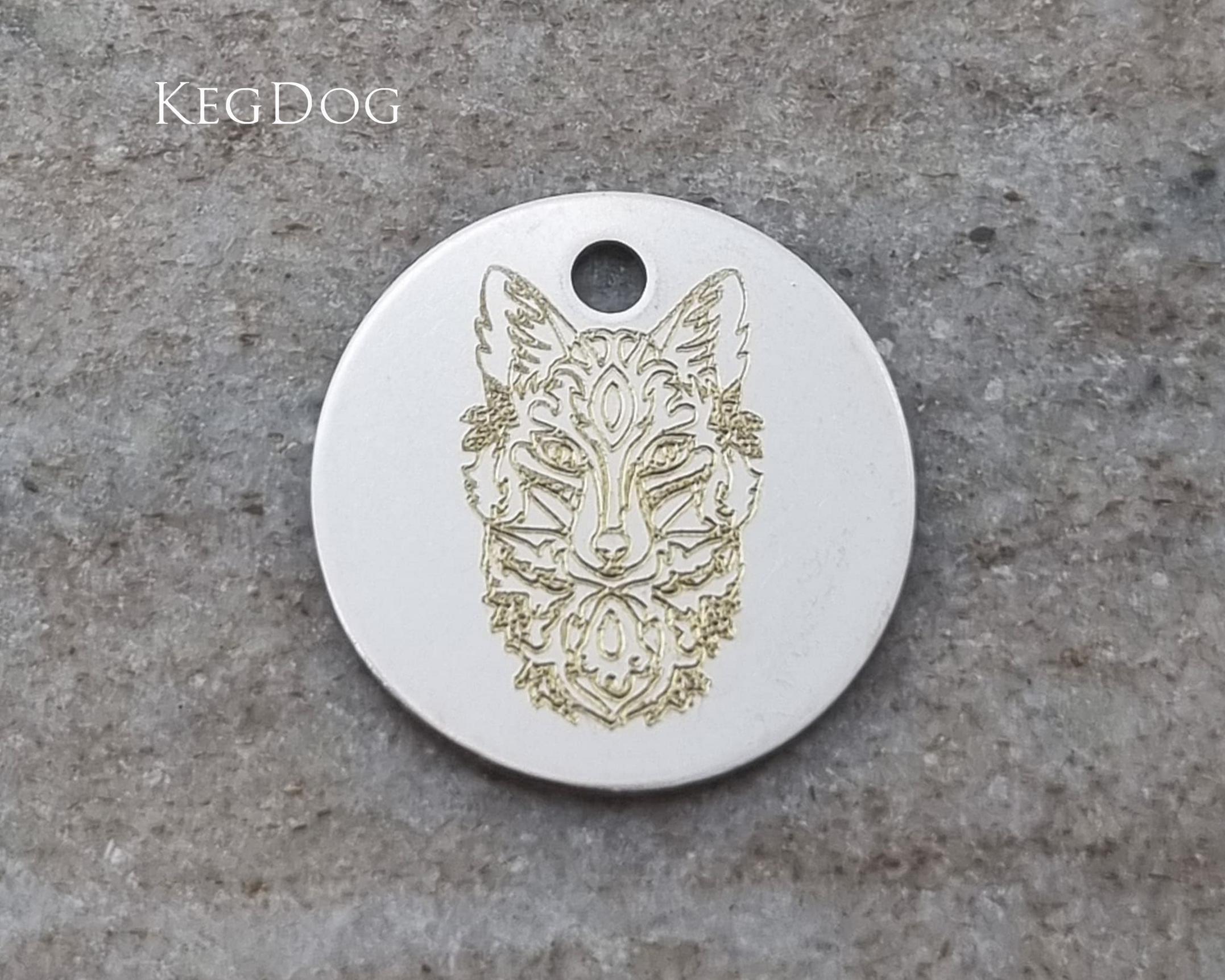 Decorative Fox Design - Dog ID Tag - Personalised ID Disc