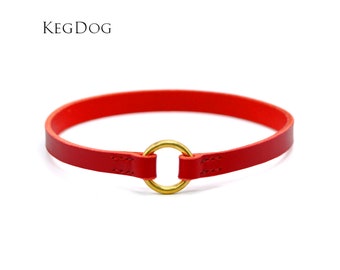 Collar de cuero para perro cosido a mano - Cuero italiano fino, ajuste personalizado