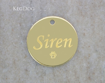 Custom Engraved Dog Tag - Dog's Name Tag - Micro Paw Print