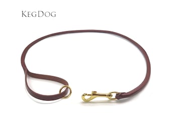 Small Breed - Rolled Leather Dog Lead - Trigger Clip Leash - Hand Stitched