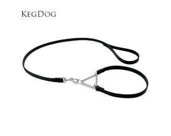 Italian Leather Martingale Collar and Lead Set for Dog Showing