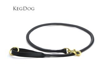 Rolled Leather Dog Lead - Trigger Clip Leash - Handstitched - Medium to Large Breeds