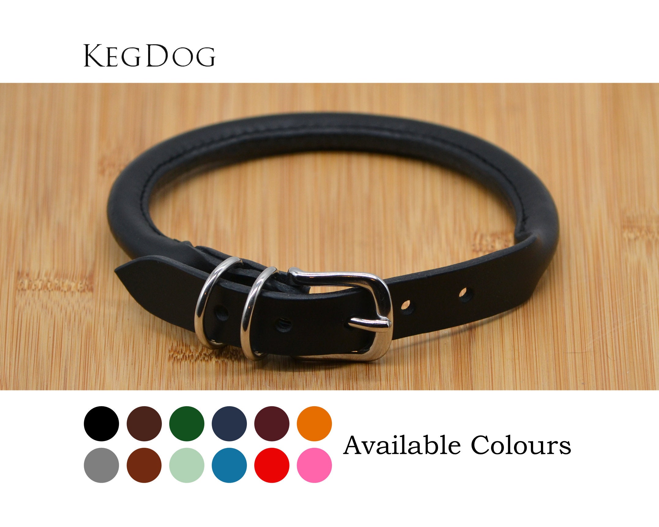 thin rolled leather dog collars