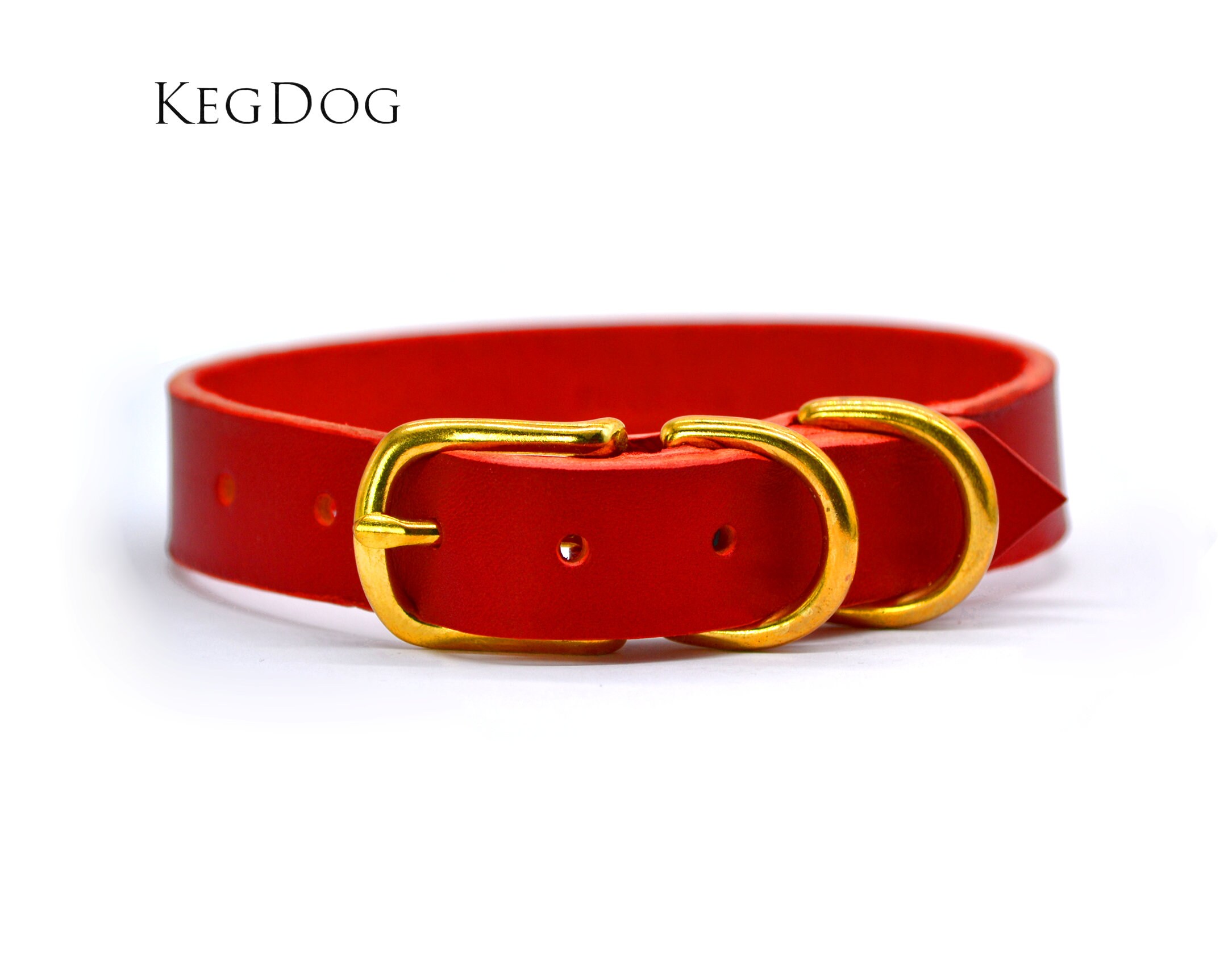 レッドレザー - バックル付き犬用首輪 - オーダーメイド - Etsy 日本