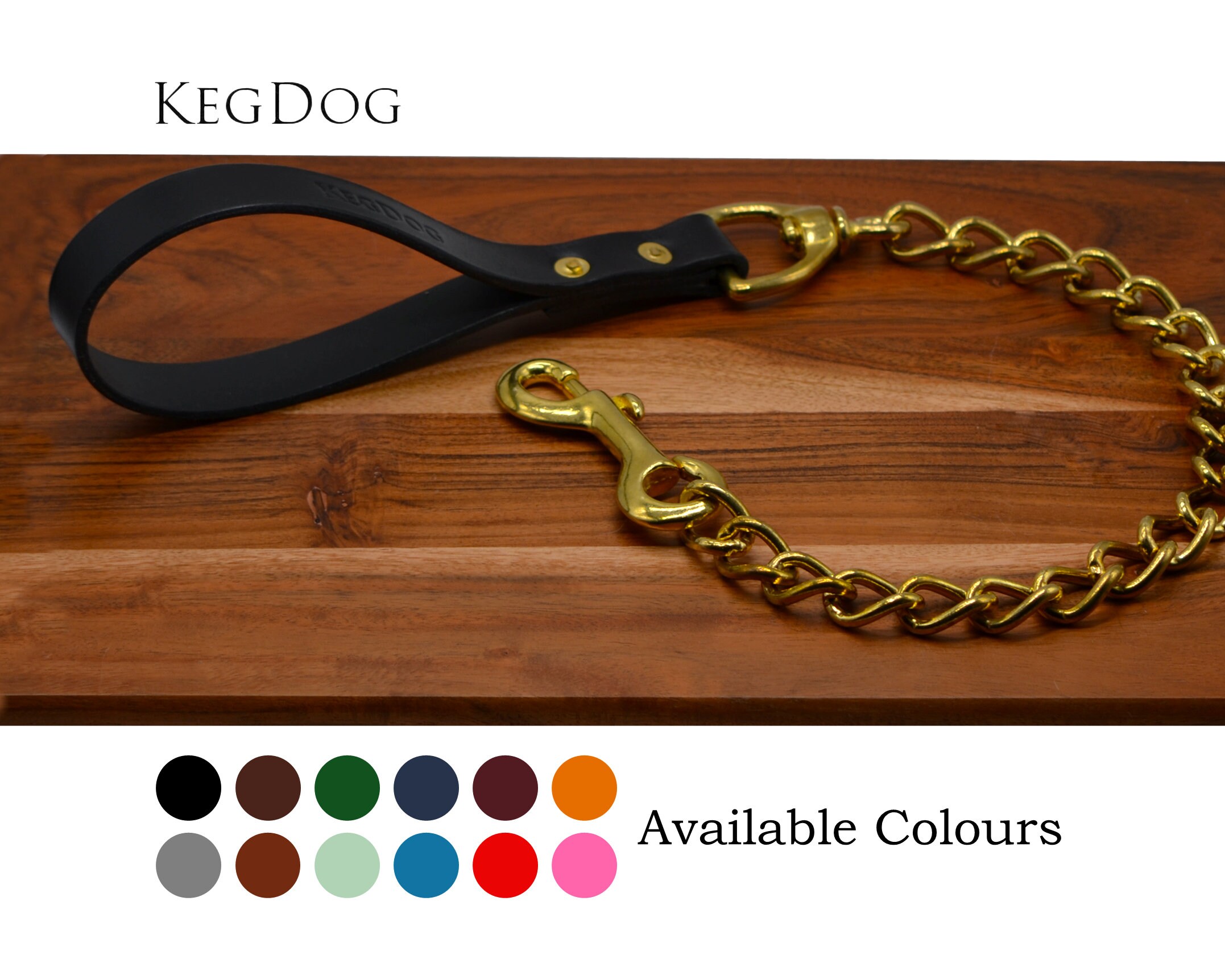 Leather Handle Short Chain Dog Lead Large Breed Etsy Canada