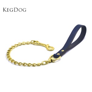 Leather Handle - Short Chain Dog Lead - Large Breed