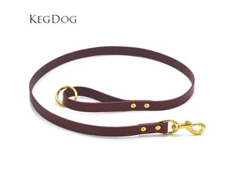 Burgundy Leather - Trigger Clip Dog Lead Leash