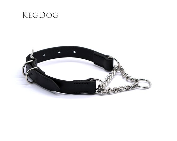 Leather Martingale Green Collar With Buckle Medium Breeds Fully