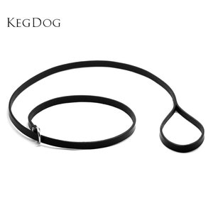 May include: Black leather dog leash with a loop handle and a metal ring. The leash is a simple, minimalist design, perfect for everyday walks. The brand name "KEGDOG" is printed in the upper left corner.