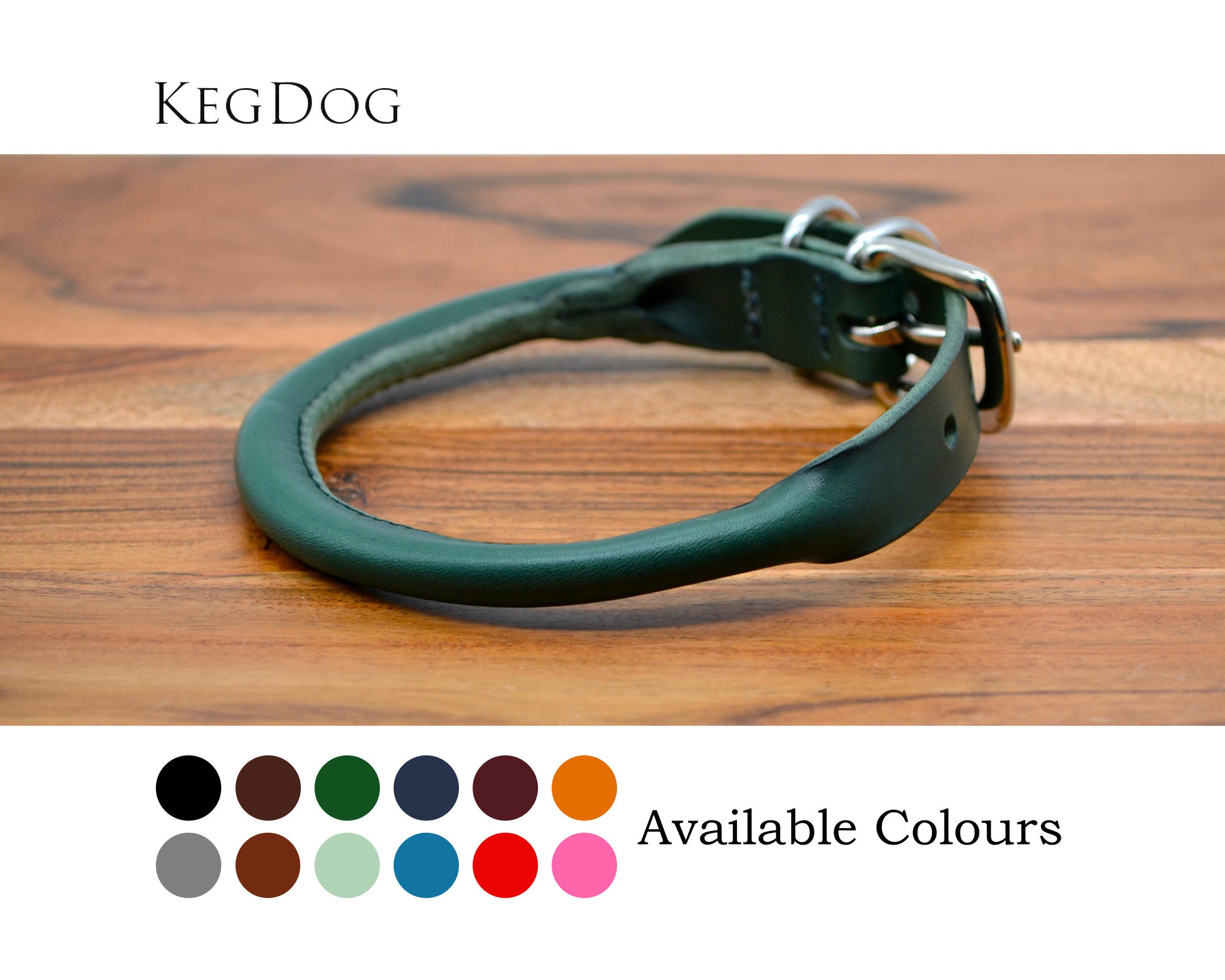 thin rolled leather dog collars