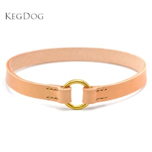 Stitched Leather House Collar - Thin Dog Collar - Tag Collar - ID Dog Collar
