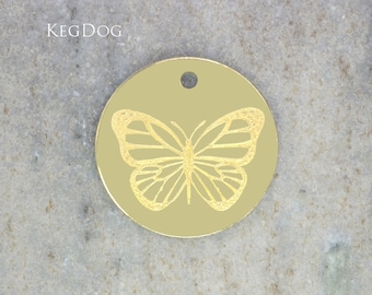 Butterfly Dog Tag - Personalised ID Disc Engraving