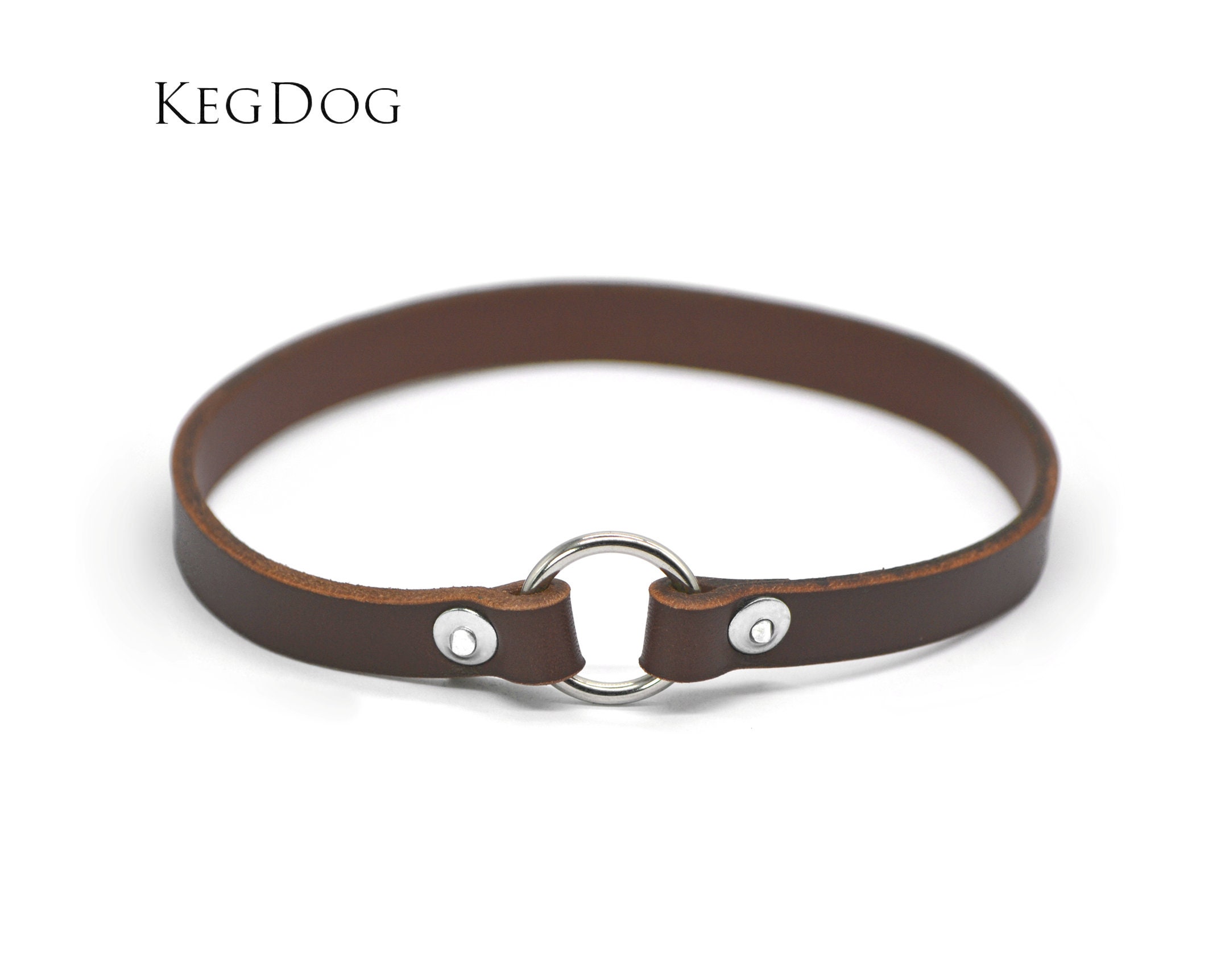 Dark Brown Leather House Collar Thin Dog Collar Tag Collar ID Dog Collar Etsy
