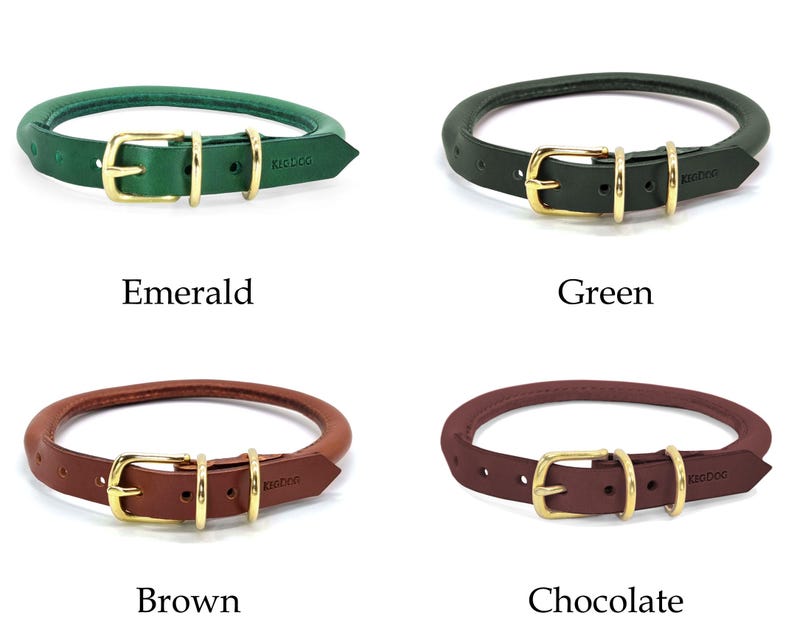 Burgundy Rolled Leather - Buckle Dog Collar - Thin and Standard Widths - Handstitched, Custom Built image 5