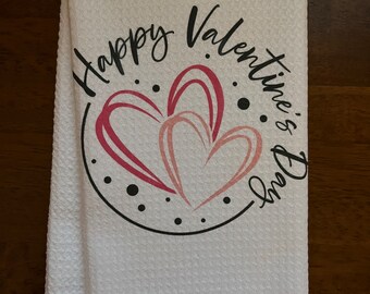 Valentine’s Day Wishes White Decorative Waffle Kitchen Or Bath Hand Towel